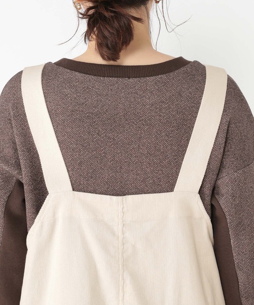 studio CLIP(スタディオクリップ)の「ワークコーデュロイサロペ(サロペット/オーバーオール・レディース・ネイビー/アイボリー/グレー・FREE)」の14枚目の写真