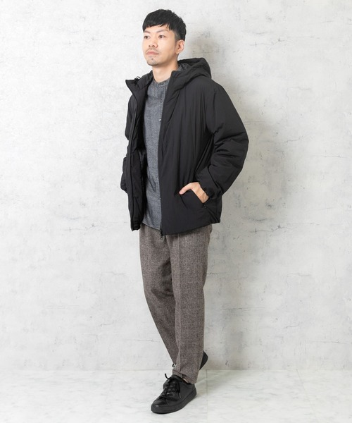 URBAN RESEARCH ROSSO MEN（アーバンリサーチロッソメン）の「『撥水』『XLサイズあり』丸井織物 中綿フードジャケット（ダウンジャケット/コート・メンズ・グレー/ブラック・LARGE/MEDIUM/X-LARGE）」の15枚目の写真