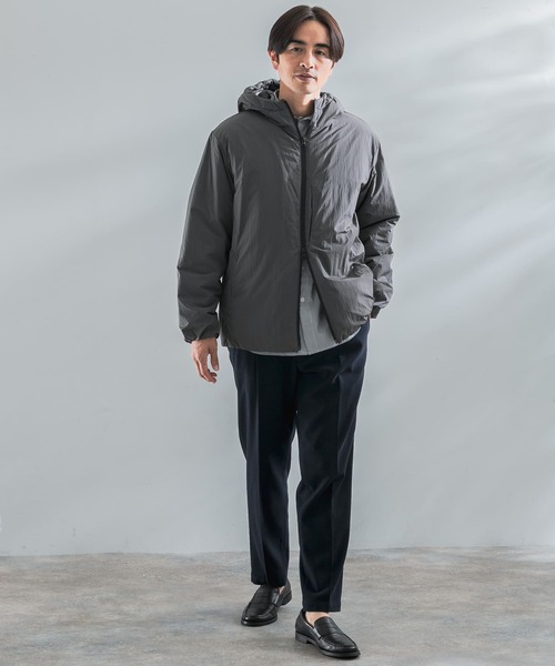 URBAN RESEARCH ROSSO MEN（アーバンリサーチロッソメン）の「『撥水』『XLサイズあり』丸井織物 中綿フードジャケット（ダウンジャケット/コート・メンズ・グレー/ブラック・LARGE/MEDIUM/X-LARGE）」の21枚目の写真