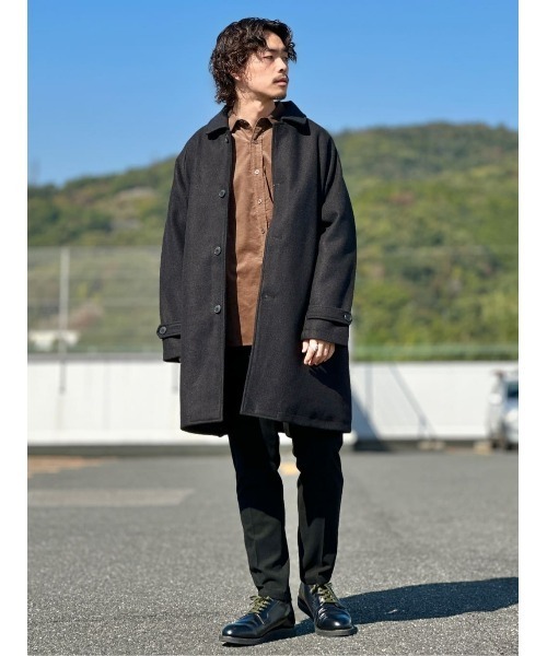 PLUS ONE（プラスワン）の「【PLUS ONE】【BENRY】メルトンステンカラーコート（ステンカラーコート・メンズ・ダークグレー/ブラック・M/L/XL）」の19枚目の写真