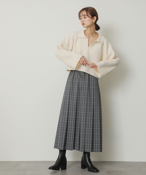 SENSE OF PLACE by URBAN RESEARCH（センスオブプレイスバイアーバンリサーチ）の「ワイドスリーブエリツキショートセーター（ニット/セーター・レディース・オレンジ/グレー/アイボリー・ONE）」の10枚目の写真