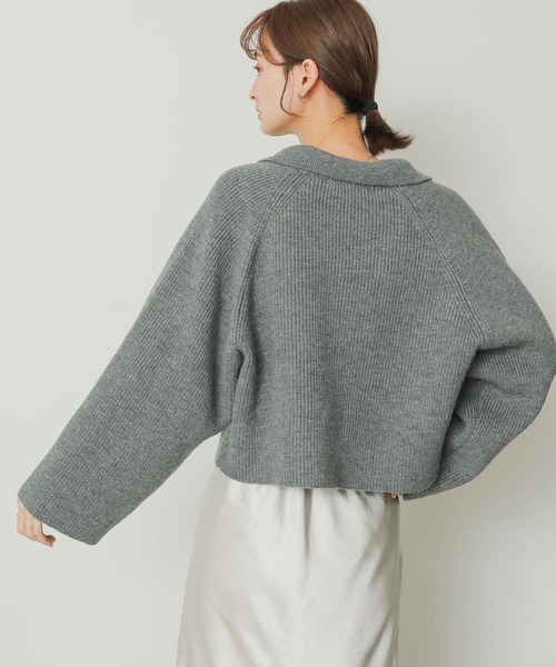 SENSE OF PLACE by URBAN RESEARCH（センスオブプレイスバイアーバンリサーチ）の「ワイドスリーブエリツキショートセーター（ニット/セーター・レディース・オレンジ/グレー/アイボリー・ONE）」の17枚目の写真