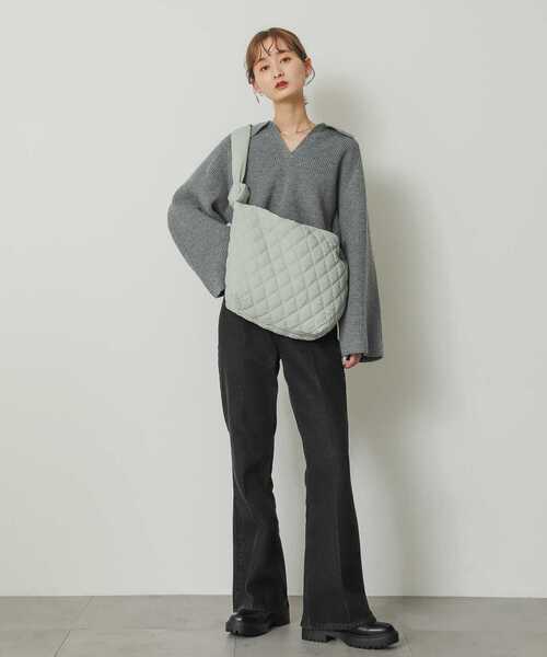 SENSE OF PLACE by URBAN RESEARCH（センスオブプレイスバイアーバンリサーチ）の「ワイドスリーブエリツキショートセーター（ニット/セーター・レディース・オレンジ/グレー/アイボリー・ONE）」の21枚目の写真