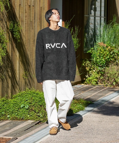 RVCA(ルーカ)の「RVCA メンズ BIG RVCA KNIT セーター【2023年秋冬モデル】/ルーカニット(ニット/セーター・メンズ・ブルー/ブラック/ゴールド・MEDIUM/SMALL/LARGE/X-LARGE)」の14枚目の写真