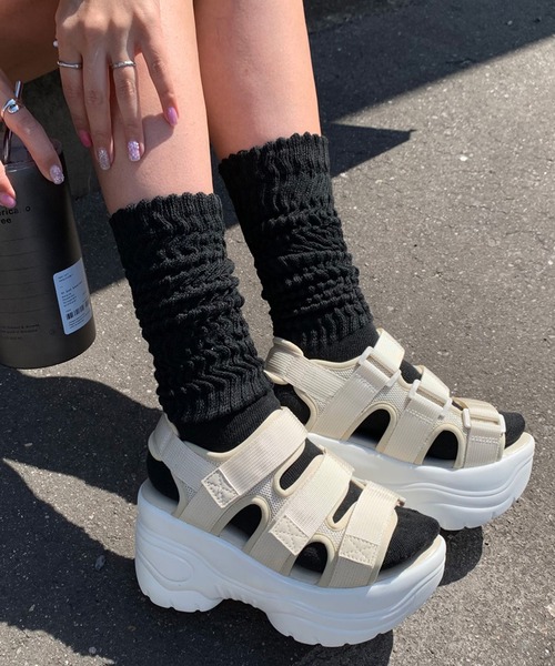 non-hedge（ノンヘッジ）の「ルーズソックス（ソックス/靴下・レディース・ブラック/ホワイト/グレー・FREE）」の2枚目の写真