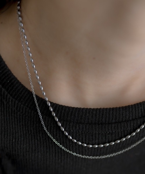 ear PAPILLONNER（イアパピヨネ）の「《金属アレルギー対応》ステンレス・2連チェーンネックレス（ネックレス・レディース・ゴールド/シルバー・FREE）」の7枚目の写真