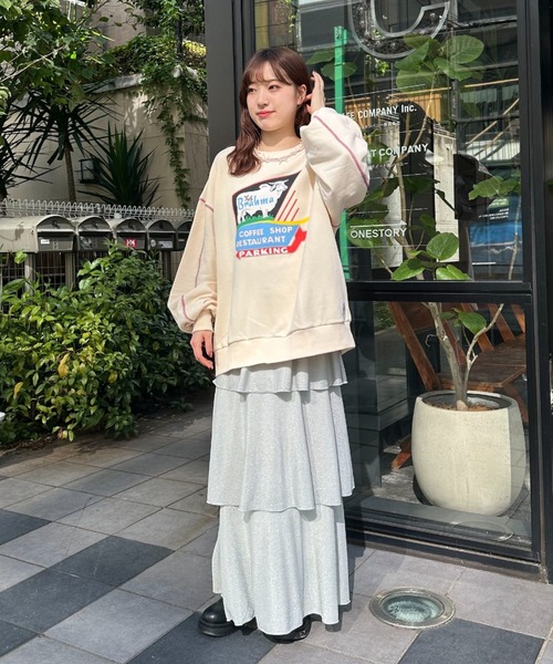 HELLO.SANFRANCISCO（ハローサンフランシスコ）の「【HELLO.SANFRANCISCO/ハローサンフランシスコ】コラボASS配色ステッチスウェット（スウェット・レディース・オフホワイト/ライトグレー/ピンク・FREE）」の10枚目の写真