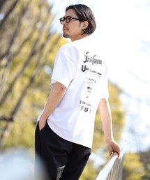 UNIVERSAL OVERALL | UNIVERSAL OVERALL × B:MING by BEAMS / 別注 Logo embroidery Print TEE(Tシャツ/カットソー)