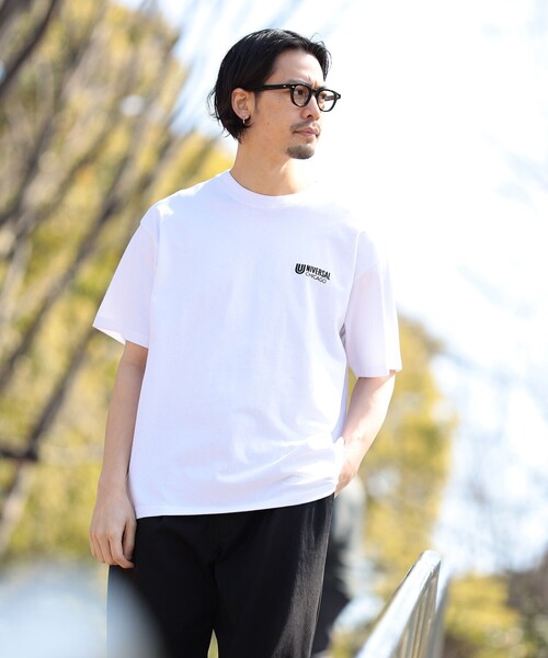 UNIVERSAL OVERALL(ユニバーサルオーバーオール)の「UNIVERSAL OVERALL × B:MING by BEAMS / 別注 Logo embroidery Print TEE(Tシャツ/カットソー・メンズ・ホワイト/ブラック・S/M/L/XL)」の5枚目の写真