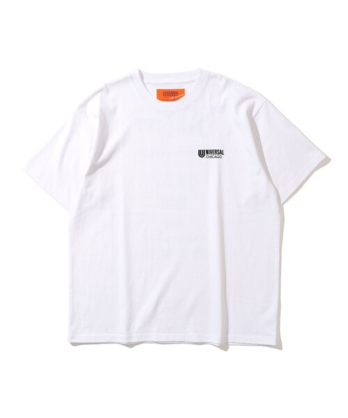 UNIVERSAL OVERALL(ユニバーサルオーバーオール)の「UNIVERSAL OVERALL × B:MING by BEAMS / 別注 Logo embroidery Print TEE(Tシャツ/カットソー・メンズ・ホワイト/ブラック・S/M/L/XL)」の7枚目の写真