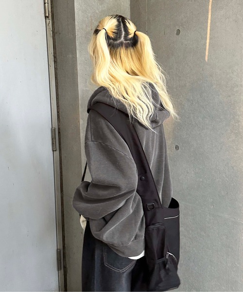 ヴィンテージライククロップドパーカ セール】vintage like hard wash denim hoodie/ヴィンテージ