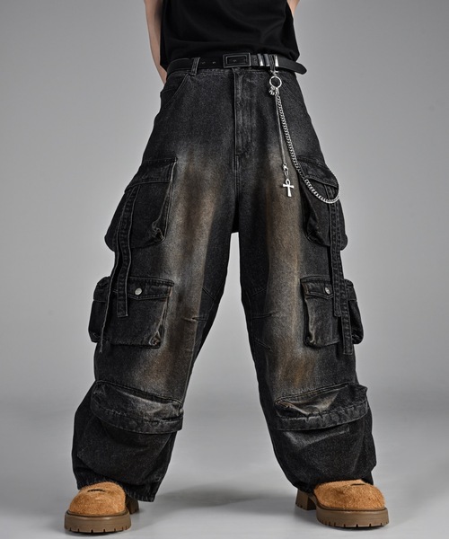 adrer パラシュートデニムカーゴパンツ　2種 ADRER カーゴパンツ parachute cargo pants / パラシュート