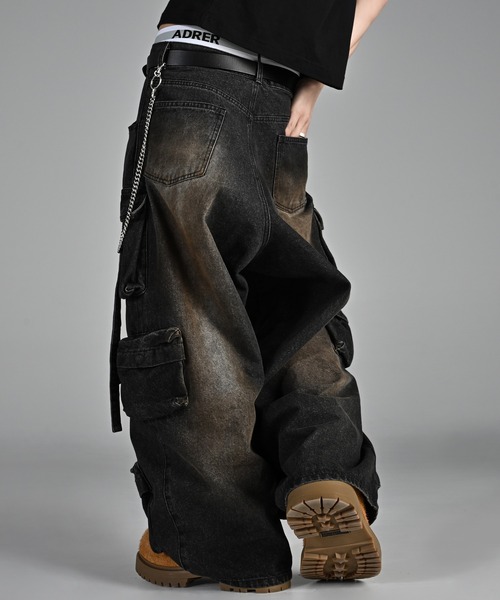 【未使用タグ付き✨】ADRER アドラー デニム カーゴパンツ S ADRER パラシュートカーゴデニムパンツ Sサイズ ADRER(アドラー