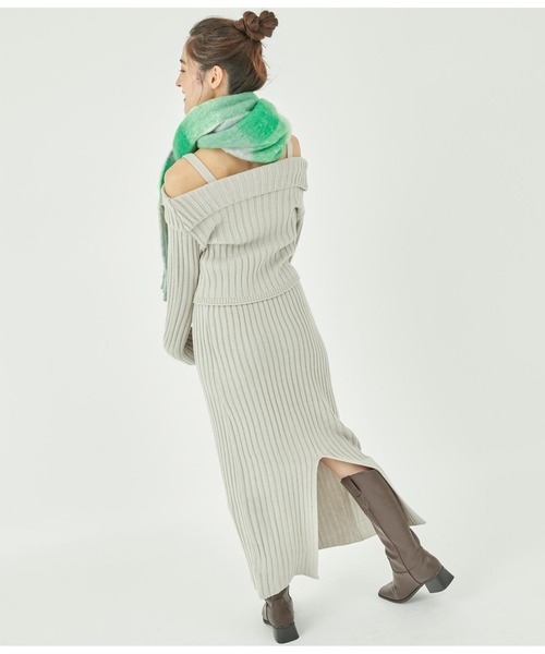 ANAP（アナップ）の「ワイド リブ ニット セットアップ（ワンピース・レディース・ブラック/ピンク/ライトグレー・FREE）」の20枚目の写真