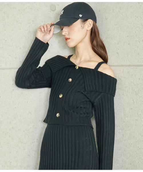 ANAP（アナップ）の「ワイド リブ ニット セットアップ（ワンピース・レディース・ブラック/ピンク/ライトグレー・FREE）」の14枚目の写真