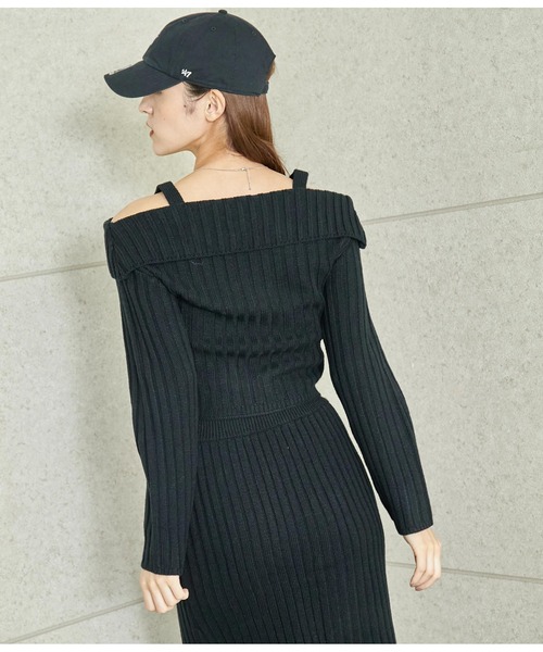 ANAP（アナップ）の「ワイド リブ ニット セットアップ（ワンピース・レディース・ブラック/ピンク/ライトグレー・FREE）」の15枚目の写真