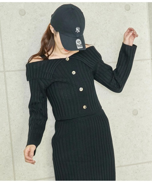 ANAP（アナップ）の「ワイド リブ ニット セットアップ（ワンピース・レディース・ブラック/ピンク/ライトグレー・FREE）」の16枚目の写真