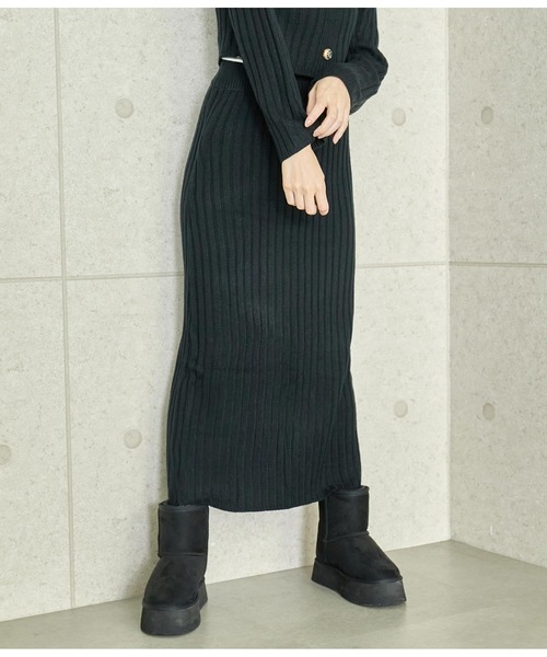 ANAP（アナップ）の「ワイド リブ ニット セットアップ（ワンピース・レディース・ブラック/ピンク/ライトグレー・FREE）」の17枚目の写真