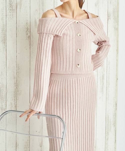 ANAP（アナップ）の「ワイド リブ ニット セットアップ（ワンピース・レディース・ブラック/ピンク/ライトグレー・FREE）」の9枚目の写真