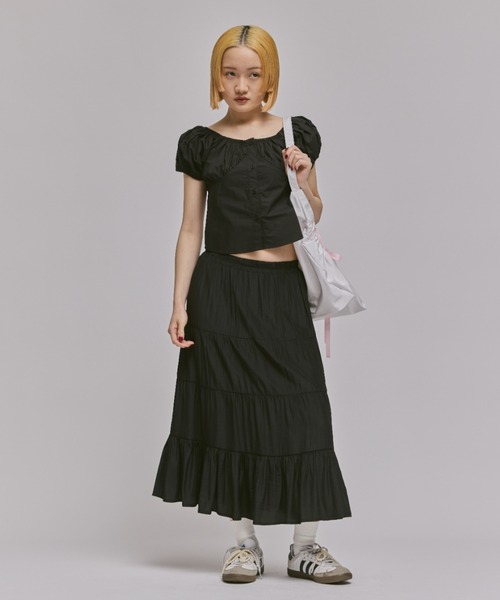 FEKETE（フェケテ）の「TIERED FLARED SKIRT / ティアードフレア