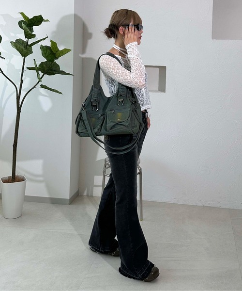 sedacle girl(セダクルガール)の「オーバーダイベルボトムデニム(デニムパンツ・レディース・ブルー/インディゴブルー/グレー/ブラック・SMALL/MEDIUM)」の15枚目の写真