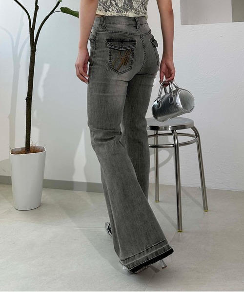 sedacle girl(セダクルガール)の「オーバーダイベルボトムデニム(デニムパンツ・レディース・ブルー/インディゴブルー/グレー/ブラック・SMALL/MEDIUM)」の19枚目の写真