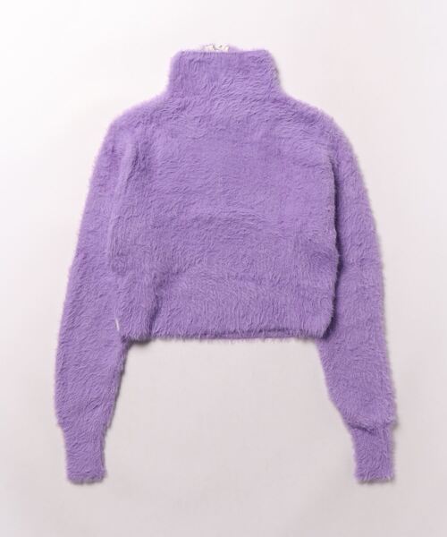 HOOK（フック）の「【HOOK】for girls 　アメカジ星模様モヘアハーフジップニット　ショット丈（ニット/セーター・レディース・ライトベージュ/パープル・S/M/L）」の9枚目の写真