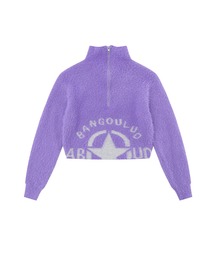 【HOOK】for girls アメカジ星模様モヘアハーフジップニット ショット丈