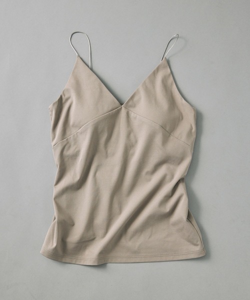 BABYLONE(バビロン)の「Vネックパット付きキャミ(キャミソール・レディース・グレー/ブラック・フリー)」の1枚目の写真