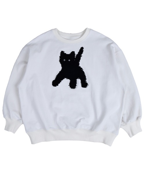 aeae（エーイーエーイー）の「Flashed Cats Eye Boucle Sweatshirts（スウェット・レディース・ホワイト/ブラック・SMALL/MEDIUM）」の4枚目の写真