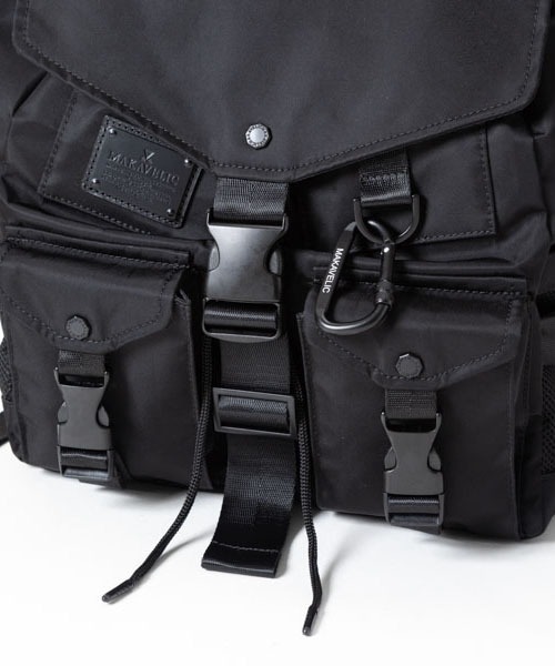 MAKAVELIC(マキャベリック)の「GRACE DOUBLE POCKET BACKPACK/ バックパック / リュックサック(バックパック/リュック・メンズ・ブラック・FREE)」の7枚目の写真