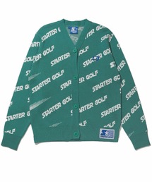 【STARTER GOLF】スターターゴルフ ラバーロゴワッペンシューティングパターン総柄カーディガン SG-123008
