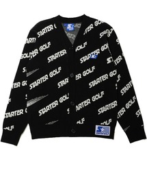 yield（イールド）の「【STARTER GOLF】スターターゴルフ ラバーロゴワッペンシューティングパターン総柄カーディガン SG-123008（ニット/セーター）」