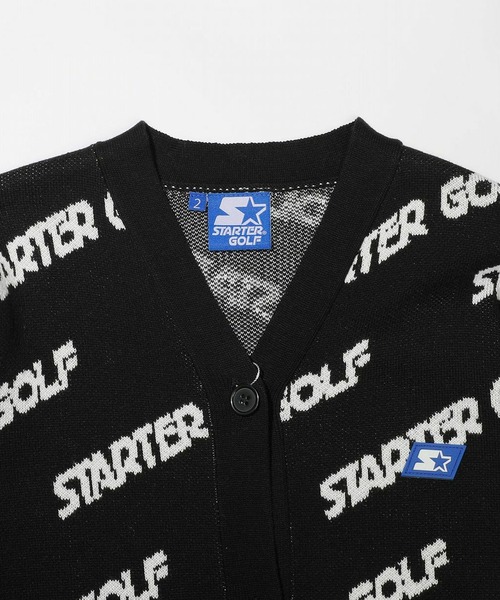 STARTER BLUE LABEL(スターターブルーレーベル)の「【STARTER GOLF】スターターゴルフ ラバーロゴワッペンシューティングパターン総柄カーディガン SG-123008(ニット/セーター・レディース・サーモンピンク/イエロー/ブラック/サックスブルー・M/S/L)」の11枚目の写真