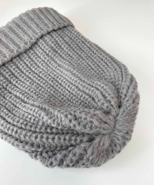 セール】ビッグシルエットボリュームリブ編みニット帽（ニットキャップ