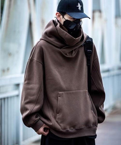 WESTBOY(ウエストボーイ)の「オーバーサイズハイネックプルオーバーパーカー WO23W4TP01【WB ORIGINALS】(パーカー・メンズ・グレー/ブラック/ブラウン・L/M/XL)」の4枚目の写真