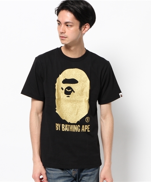 A BATHING APE（アベイシングエイプ）の「GLITTER BY BATHING TEE（Tシャツ/カットソー・メンズ・ホワイト×ブルー/ブラック×ゴールド/ブラック×ブルー/ブラック×シルバー/ホワイト×レッド/ホワイト×ゴールド/ブラック×レッド・X-LARGE/LARGE/MEDIUM/SMALL/XX-LARGE）」の7枚目の写真