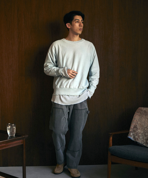 JOURNAL STANDARD relume（ジャーナルスタンダード　レリューム）の「【TEST / テスト】別注 ヴィンテージウォッシュスウェット（スウェット・メンズ・ブラック/グリーン/ネイビー・MEDIUM/LARGE）」の5枚目の写真