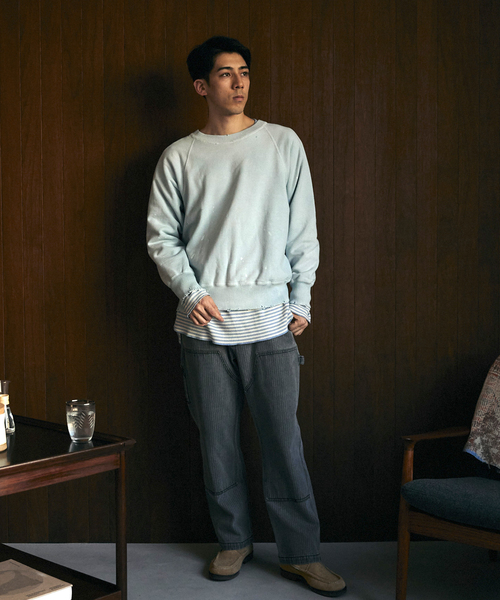 JOURNAL STANDARD relume（ジャーナルスタンダード　レリューム）の「【TEST / テスト】別注 ヴィンテージウォッシュスウェット（スウェット・メンズ・ブラック/グリーン/ネイビー・MEDIUM/LARGE）」の10枚目の写真