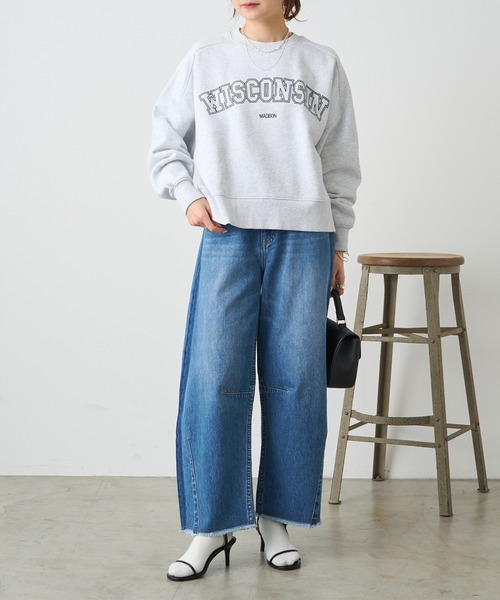PUAL CE CIN(ピュアルセシン)の「パイルカット裏毛ロゴプリントプルオーバー(スウェット・レディース・ピンク/オフホワイト/ブルー/グレー・FREE)」の21枚目の写真