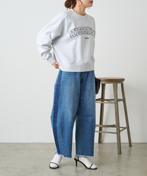 PUAL CE CIN(ピュアルセシン)の「パイルカット裏毛ロゴプリントプルオーバー(スウェット・レディース・ピンク/オフホワイト/ブルー/グレー・FREE)」の22枚目の写真