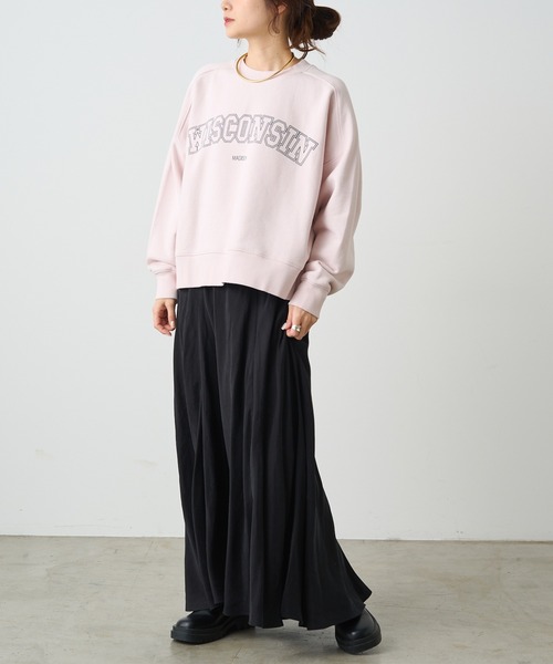 PUAL CE CIN(ピュアルセシン)の「パイルカット裏毛ロゴプリントプルオーバー(スウェット・レディース・ピンク/オフホワイト/ブルー/グレー・FREE)」の6枚目の写真