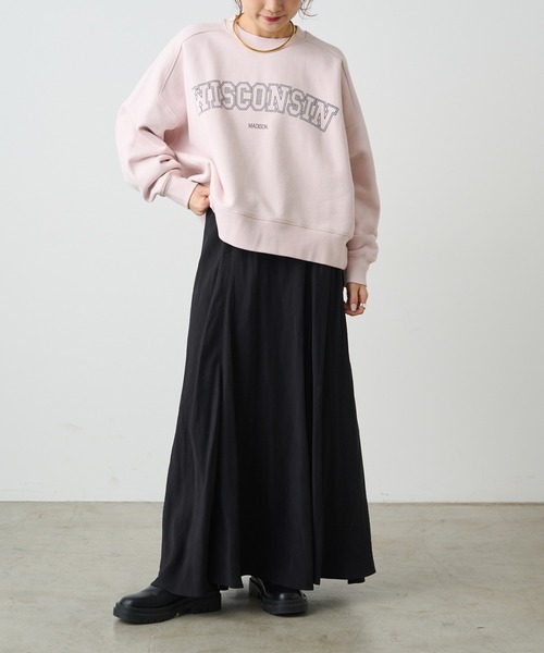 PUAL CE CIN(ピュアルセシン)の「パイルカット裏毛ロゴプリントプルオーバー(スウェット・レディース・ピンク/オフホワイト/ブルー/グレー・FREE)」の5枚目の写真