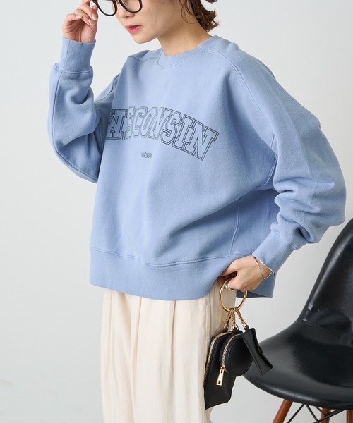 PUAL CE CIN(ピュアルセシン)の「パイルカット裏毛ロゴプリントプルオーバー(スウェット・レディース・ピンク/オフホワイト/ブルー/グレー・FREE)」の11枚目の写真