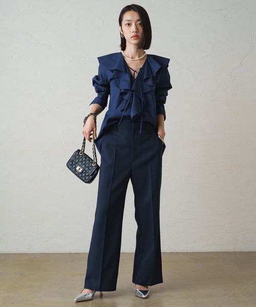極美品 ラウンジドレス フレアスラックス ブラック フレアスラックスパンツ | LOUNGEDRESS(ラウンジドレス