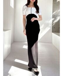 RESEXXY | センターラインスクエアネックニットワンピース(ワンピース)