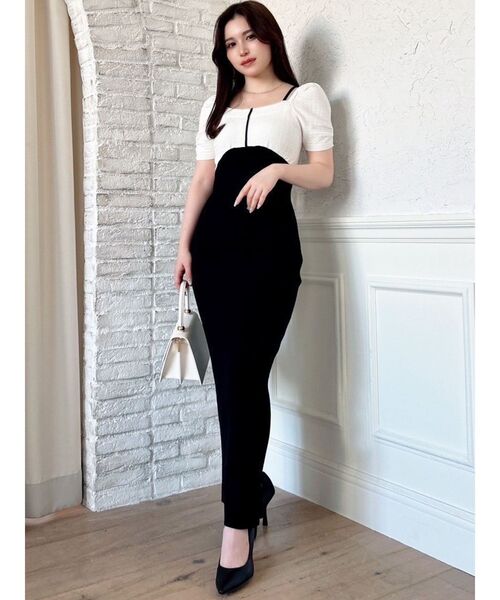 RESEXXY（リゼクシー）の「センターラインスクエアネックニットワンピース（ワンピース・レディース・ブラック/ミント/ホワイト・FREE）」の16枚目の写真