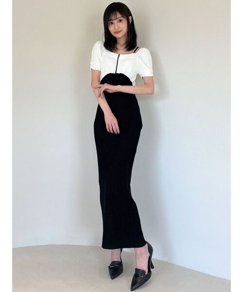 RESEXXY（リゼクシー）の「センターラインスクエアネックニットワンピース（ワンピース・レディース・ブラック/ミント/ホワイト・FREE）」の19枚目の写真