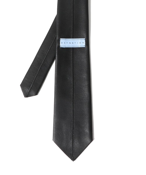ESTNATION（エストネーション）の「ESTNATION / ラムレザータイ（ネクタイ・メンズ・ブラック・FREE）」の2枚目の写真