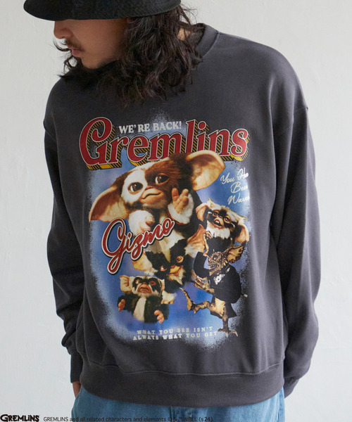VENCEEXCHANGE（ヴァンスエクスチェンジ）の「GREMLINS グレムリン GIZMO ギズモ ロックプリントトレーナー（スウェット・メンズ・チャコールグレー/ライトグレー/ブルー系その他・M/L/LL）」の21枚目の写真